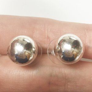 Sterling Dainty Round Ball Stud Earrings